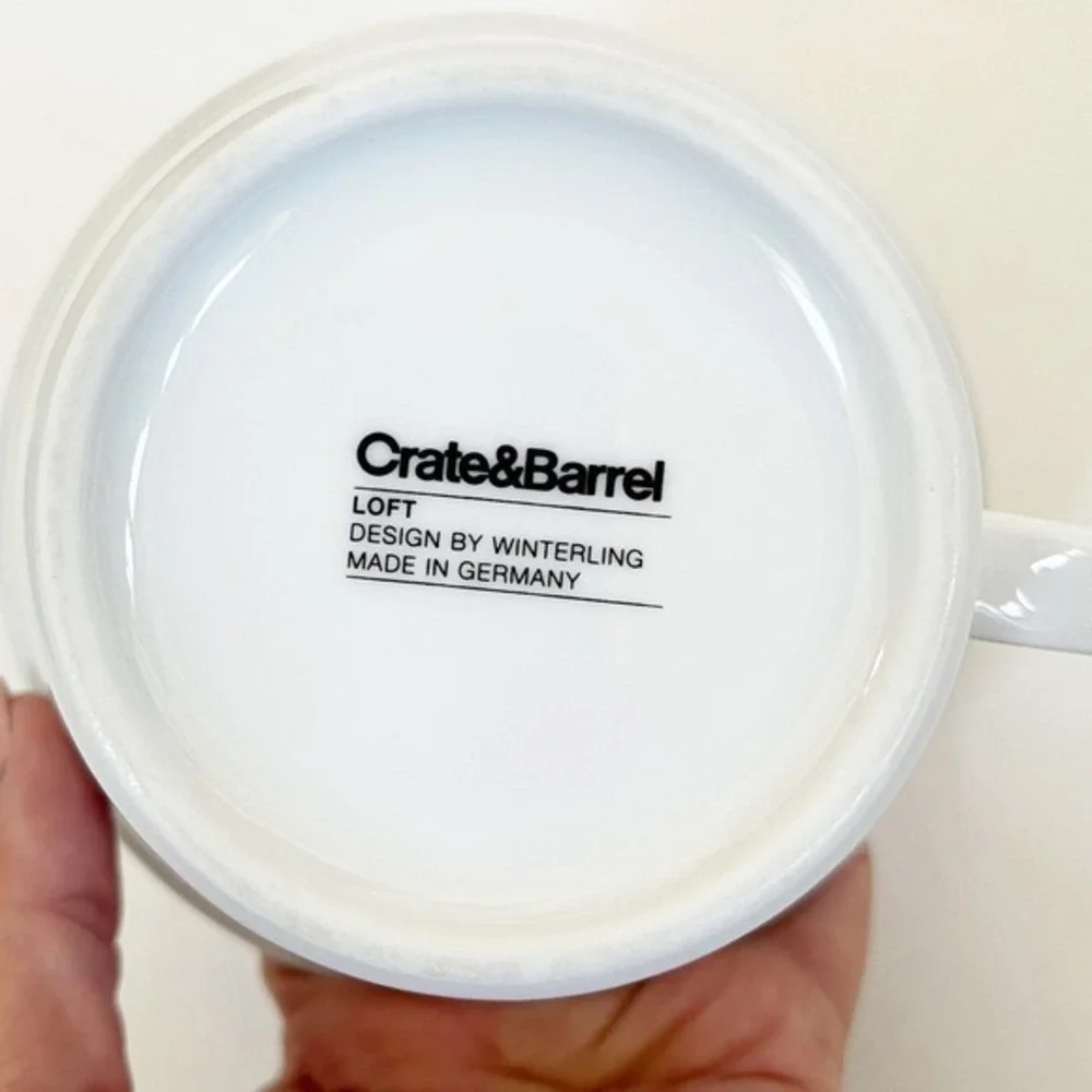 Crate&Barrel Loft Design By Winterling Made In Germany 6x4 Handled Bowl‎ White